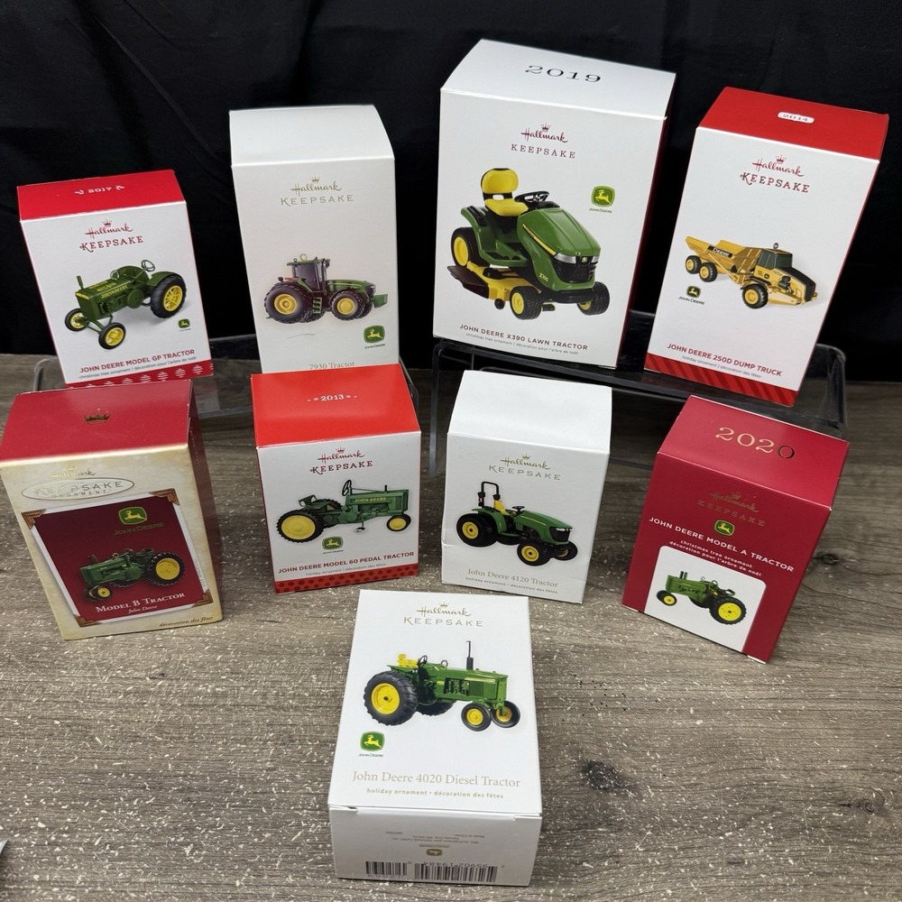 9 John Deere Tractor Hallmark Keepsake Collection Ornaments Lot 2005-2020